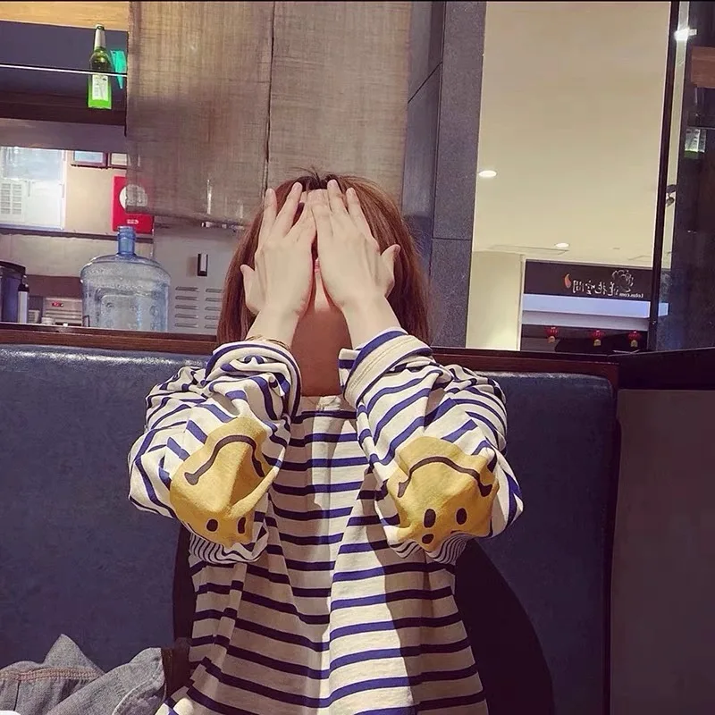 

Kapital Classic Asymmetric Stripe Long Sve T-irt Loose Dyed Street Sle Retro Japanese Trendy Brand Youth Faion