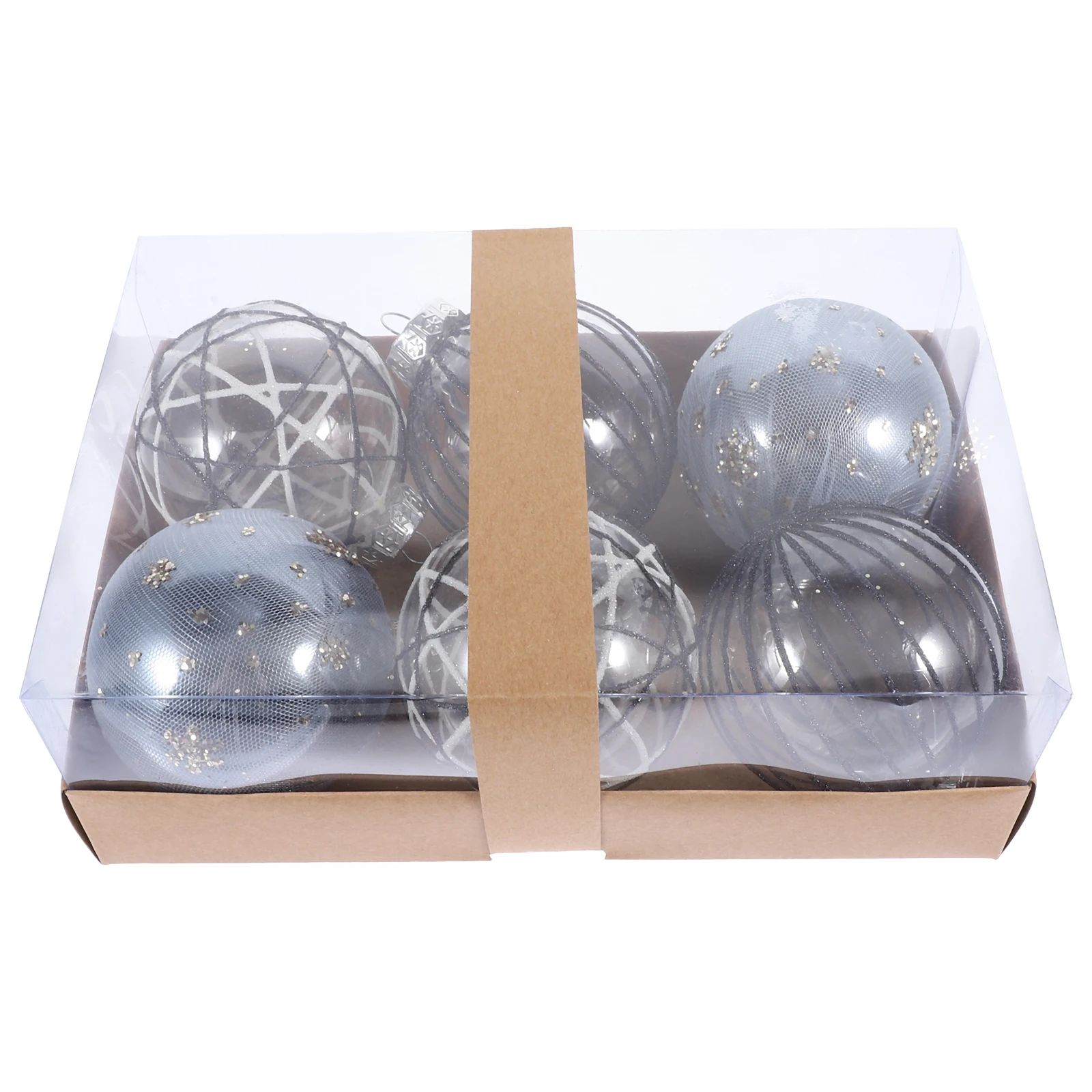 

6Pcs Xmas Tree Ball Decorations Delicate Plastic Hanging Pendants Christmas Holiday Party Decor Christmas Tree Ornaments