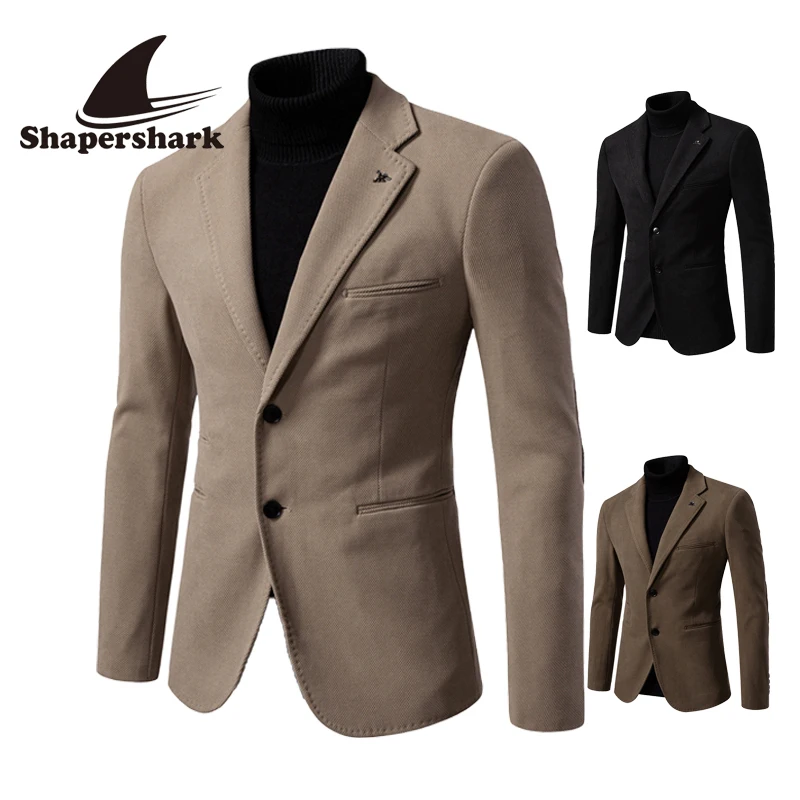 A brand-new men's fashion outdoor travel solid-color autumn and winter fitted suit jacket with pocket host Korean version