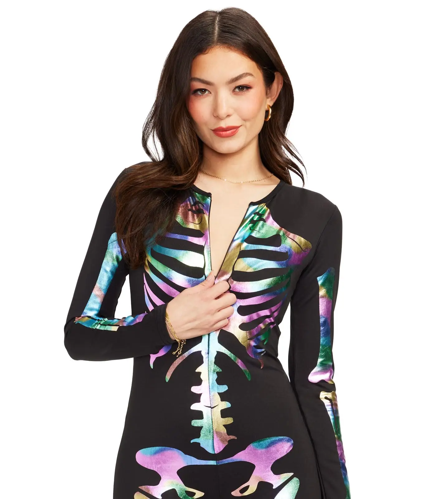 Form Fitting Flattering Skeleton Bodysuits for Halloween Women's Sexy Skeleton Costume