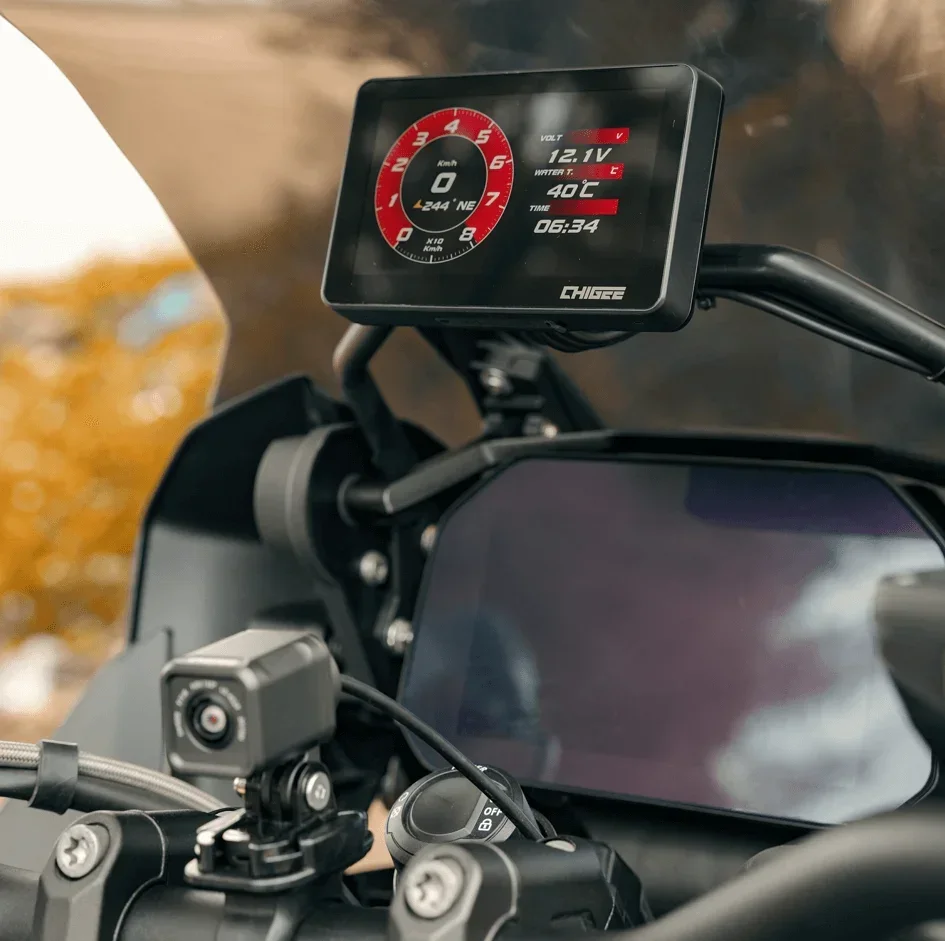 CHIGEE 4.3 Inch Triple Portable Gps System Motorcycle Android Screen With Dvr Tpms Carplay for Motorcycles Universal