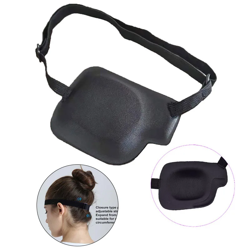 

1PCS Black Single Eye Patch Adjustable 3D Foam Groove Breathable Eyeshades For Lazy Eyes Medical Use Concave Eye Patch