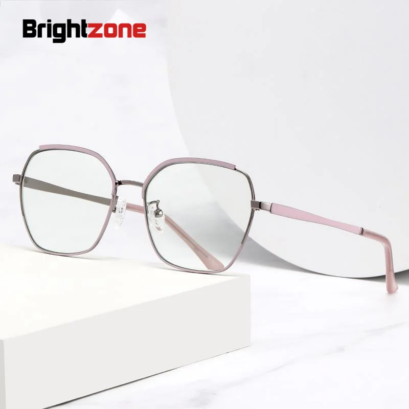 New Women Anti Blue Light Blocking Reading Eye Glasses Metal Bicolor Alien Computer Eyeglasses Frame Ladies Prescription Eyewear