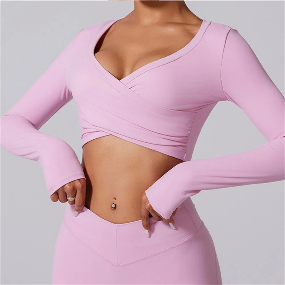 

Sports Long-Sleeved Shirt Women Crop Top Gym Top Female Workout Shirts Quick Dry Yoga Clothing Sport Outfit For Woman XP101