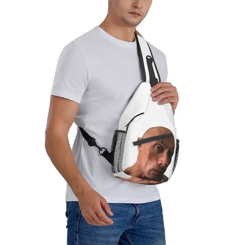 Eyebrow Meme Dwayne The Rock Johnson Sling Chest Crossbody Bag Men Cool Shoulder Backpack for Hiking image 6