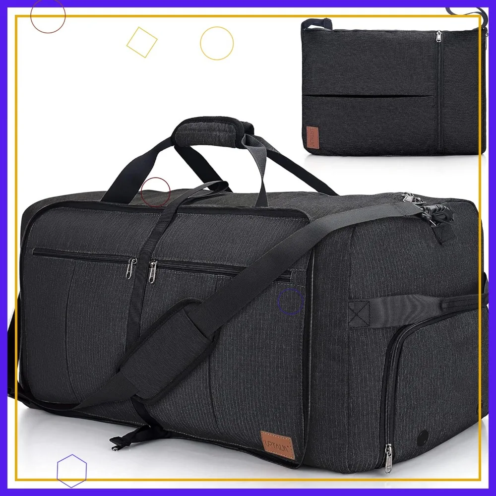 

120L Foldable Collapsible Waterproof Travel Duffel Bag with Shoe Compartment for Men and Women