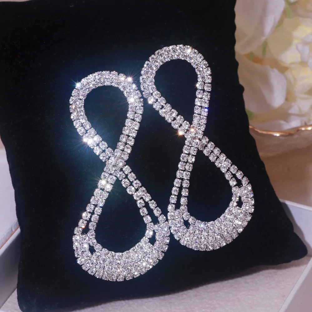 

Модные роскошные висячие серьги со стразами, женские блестящие серьги-подвески с кристаллами и каплями воды, элегантные ювелирные изделия для невесты, подарки