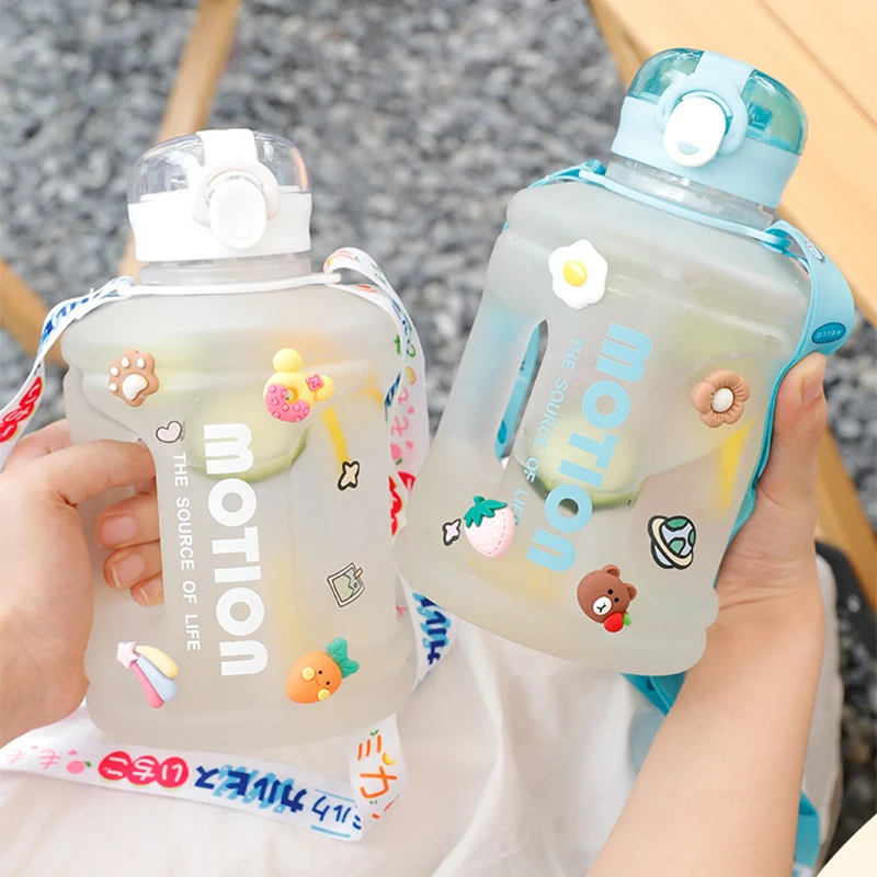 1200Ml Sports Water Bottle Outdoor Fitness Cups Portable Plastic Ton Barrel Outdoor Water Jugs Drinking Bottle Water Bottle Hot