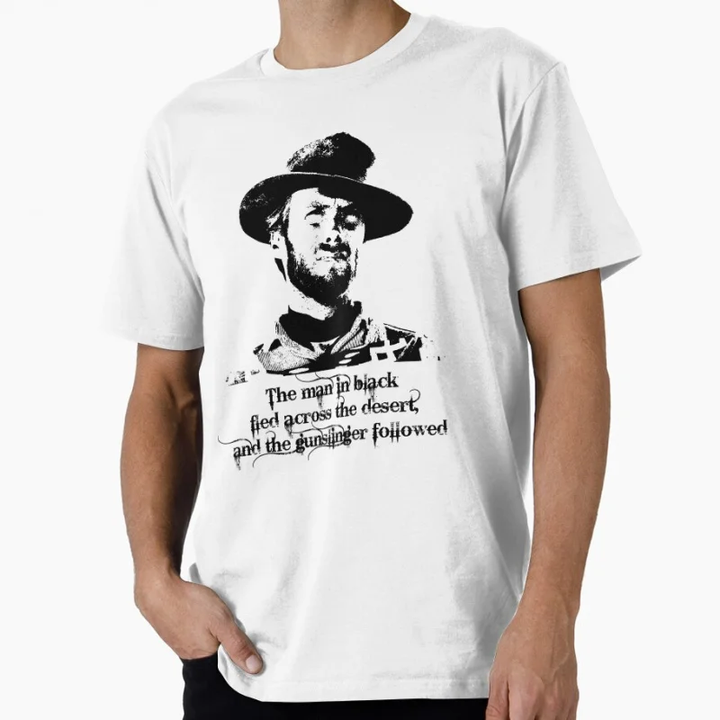 

the good 80s Vintage movie Eastwood A Fistful Of Dollars gift T shirt for men Large size Tops 100% cotton printed Clothes