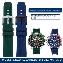 20mm 22mm Rubber Watch Strap for Mido Casio Seiko Citizen CC3060-10E BJ2167 BN2036 Waterproof Sports Silicone Bracelet Watchband