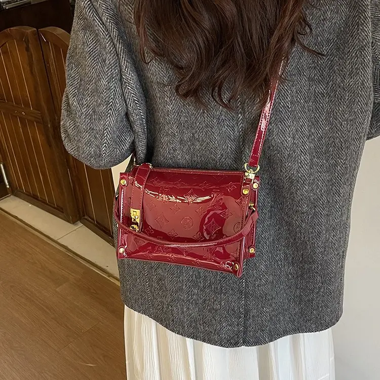 Office Lady Commute Bag 2026 New Vintage Color Block Women's Crossbody Top Handle Handbag High Quality