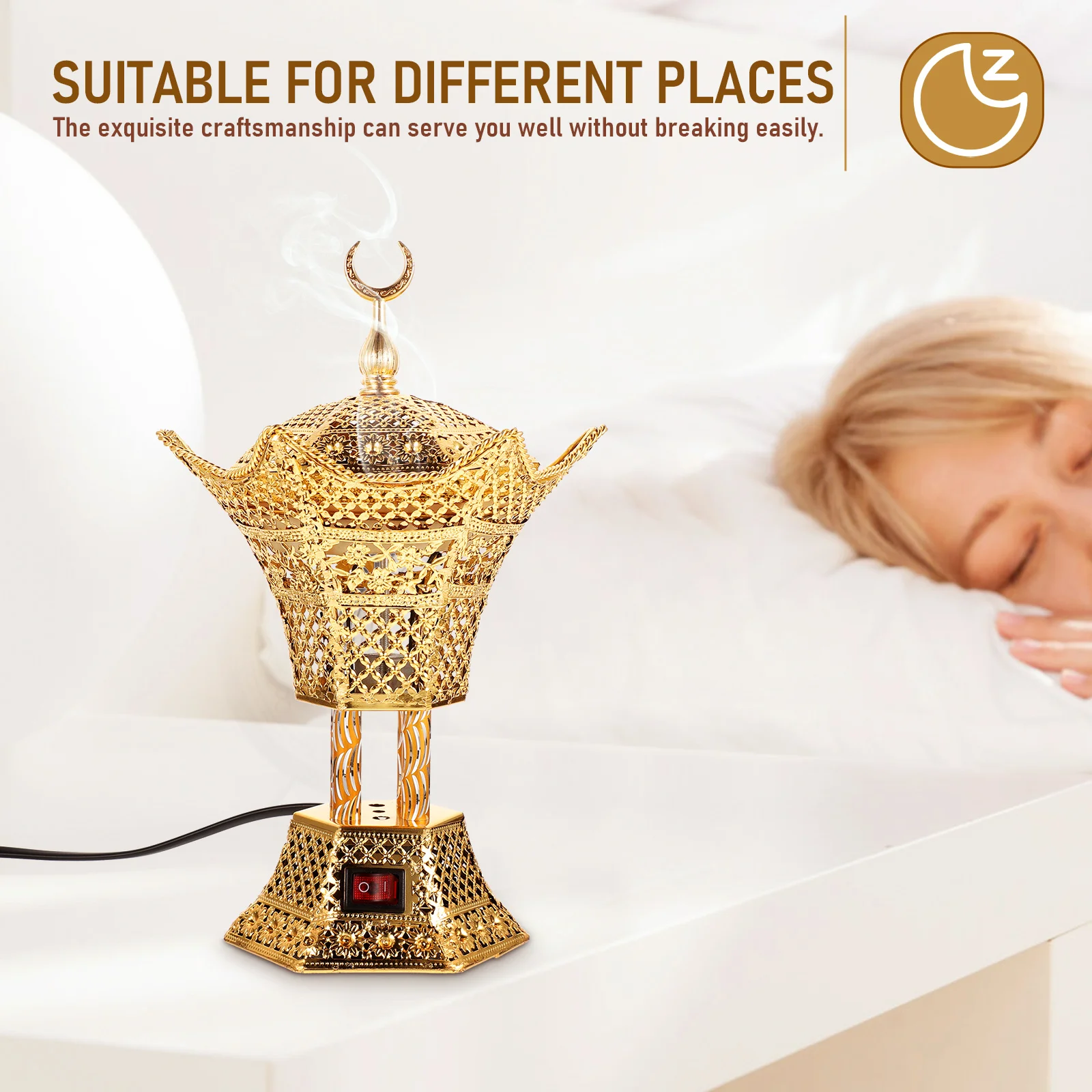 

Clear Lines Delicate Texture Electric Incense Burner Tabletop Censer Holder Perfect Gift Oriental Ornaments