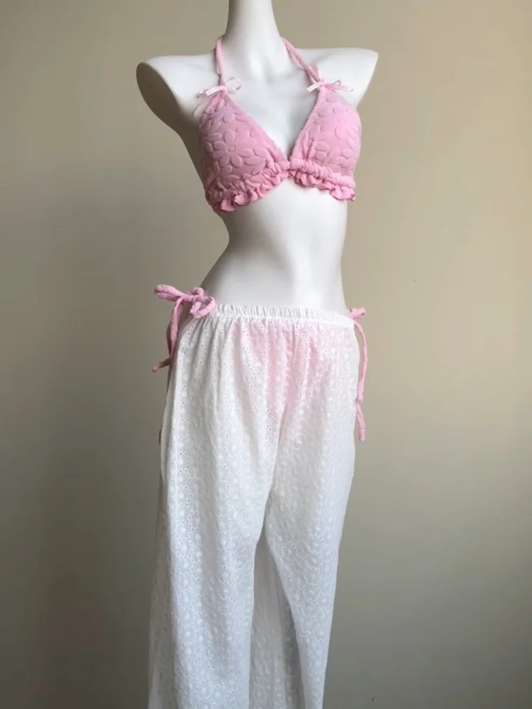 

Pure Desirable Bikini Tee-piece Set Slimming Long Pants Beautiful Beach Thermal Beach Vaion Swimsuit Bikini Summer