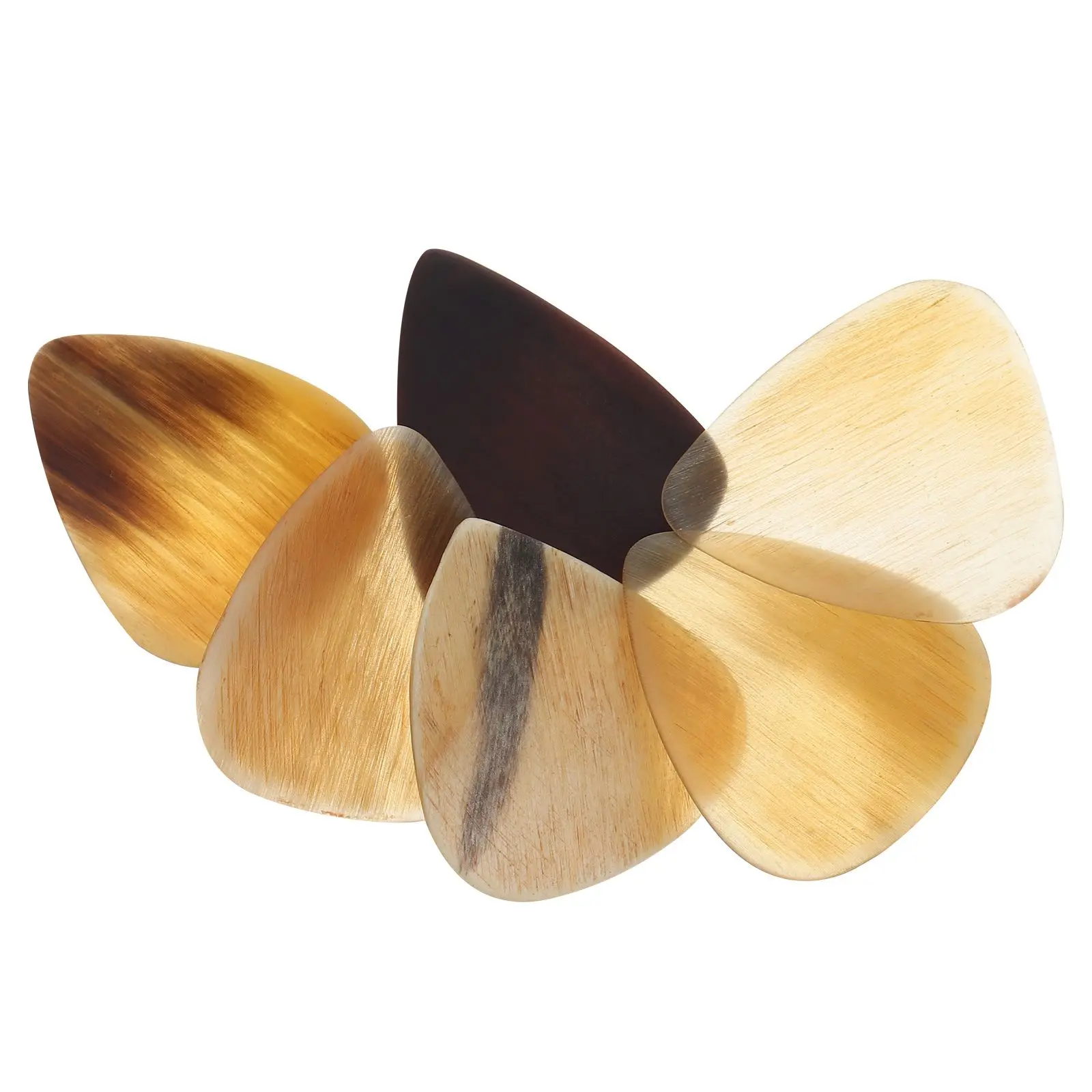 

6 pcs Guitar Picks Ox Horn Lightweight Durable Practical Portable EcoFriendly Safe Comfortable Bass Plectrums Electric Acoustic