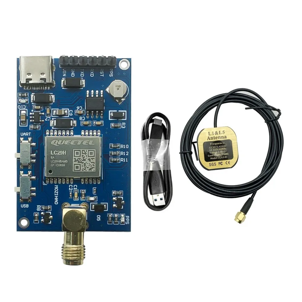 RTK Base Station Board Quectel LC29H GNSS Dual Band L1 L5 GPS Glonass Galileo High Precision Positioning Module Output RTCM Data