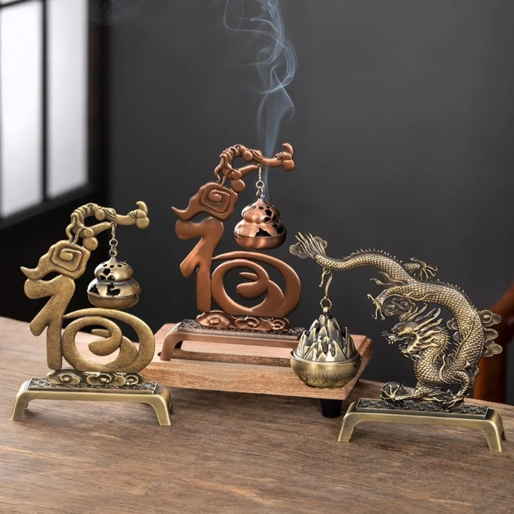 

Desktop Ornaments Retro Aromatherapy Burner Exquisite Decorative Coil Incense Holder Alloy Incense Container Home Use