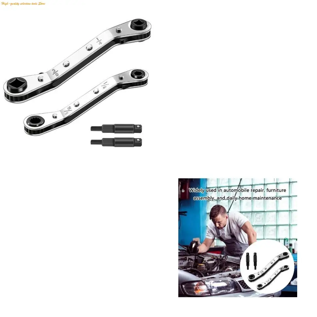 203F Service Wrench Refrigeration Wrench With 2Pcs Bit Adapter For Air Conditioning Refrigeration Tool Equipment Repair