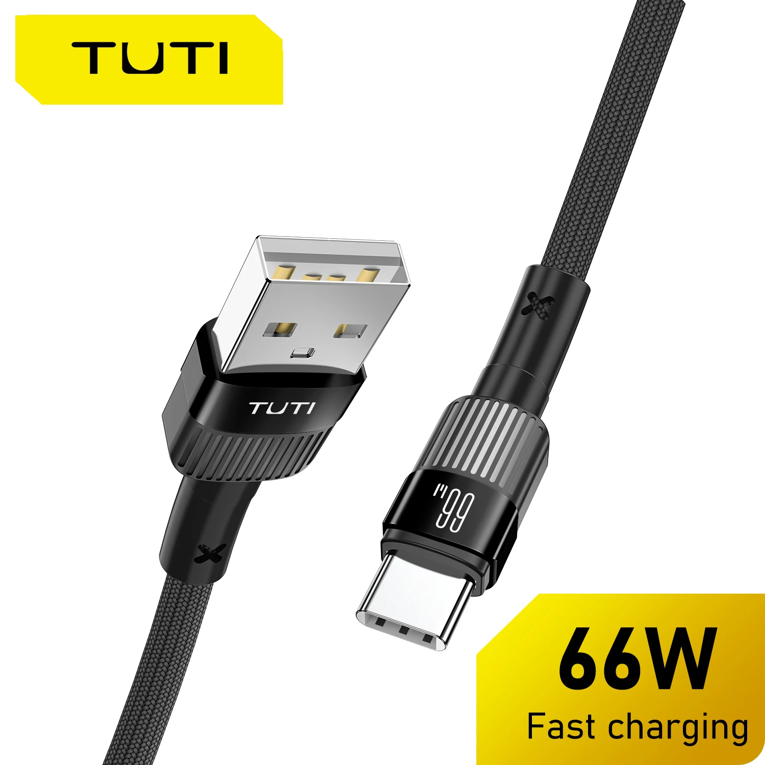 TUTI 6A USB A to USB C  Fast Charging Cable For Huawei P40 Pro P30   66W Wire Charger Data Cord For Samsung S21 Ultra S20 Poco