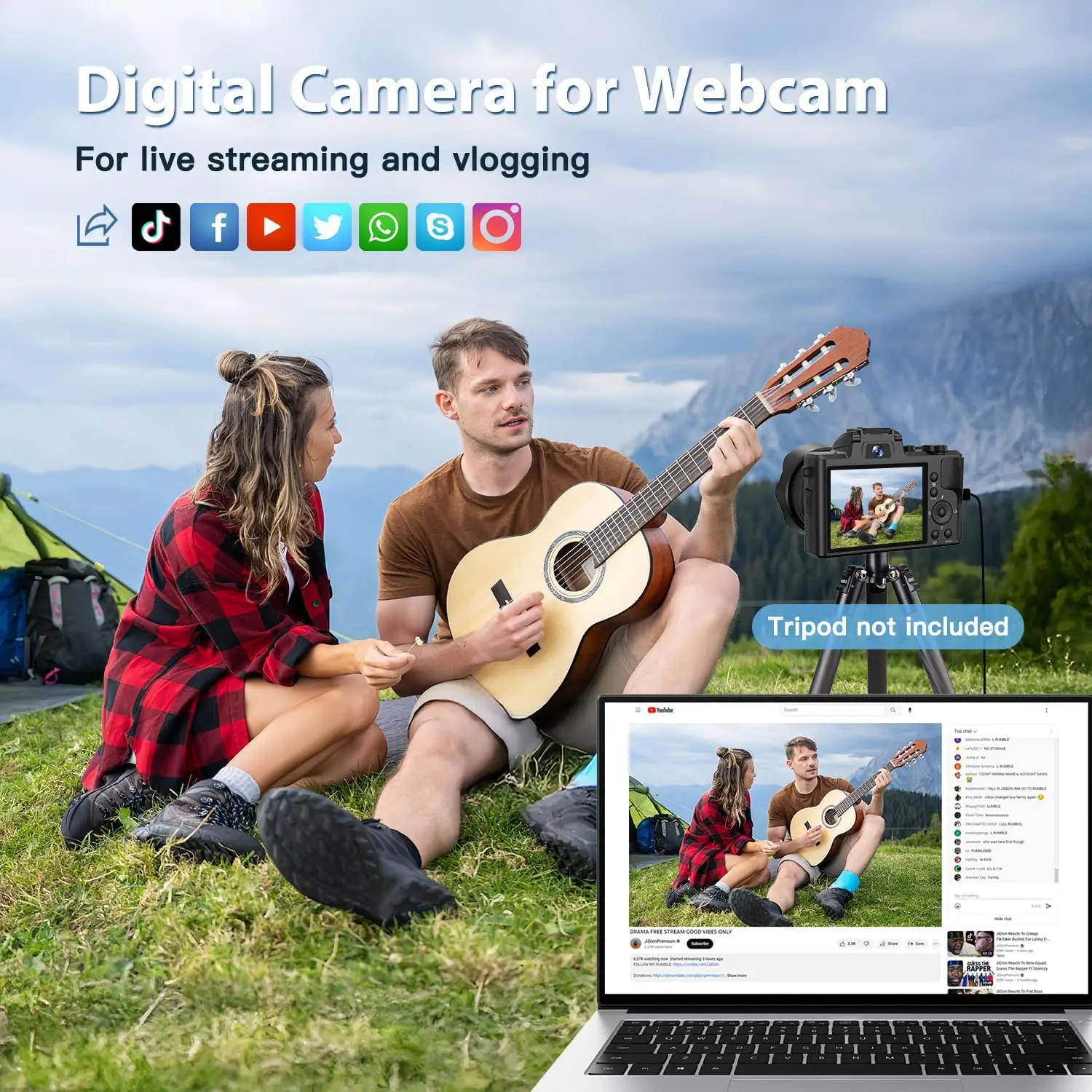 8K Digital for Photography Autofocus WiFi 88MP Vlogging with Dual-Lens 16X Digital Zoom Touch Screen Travel