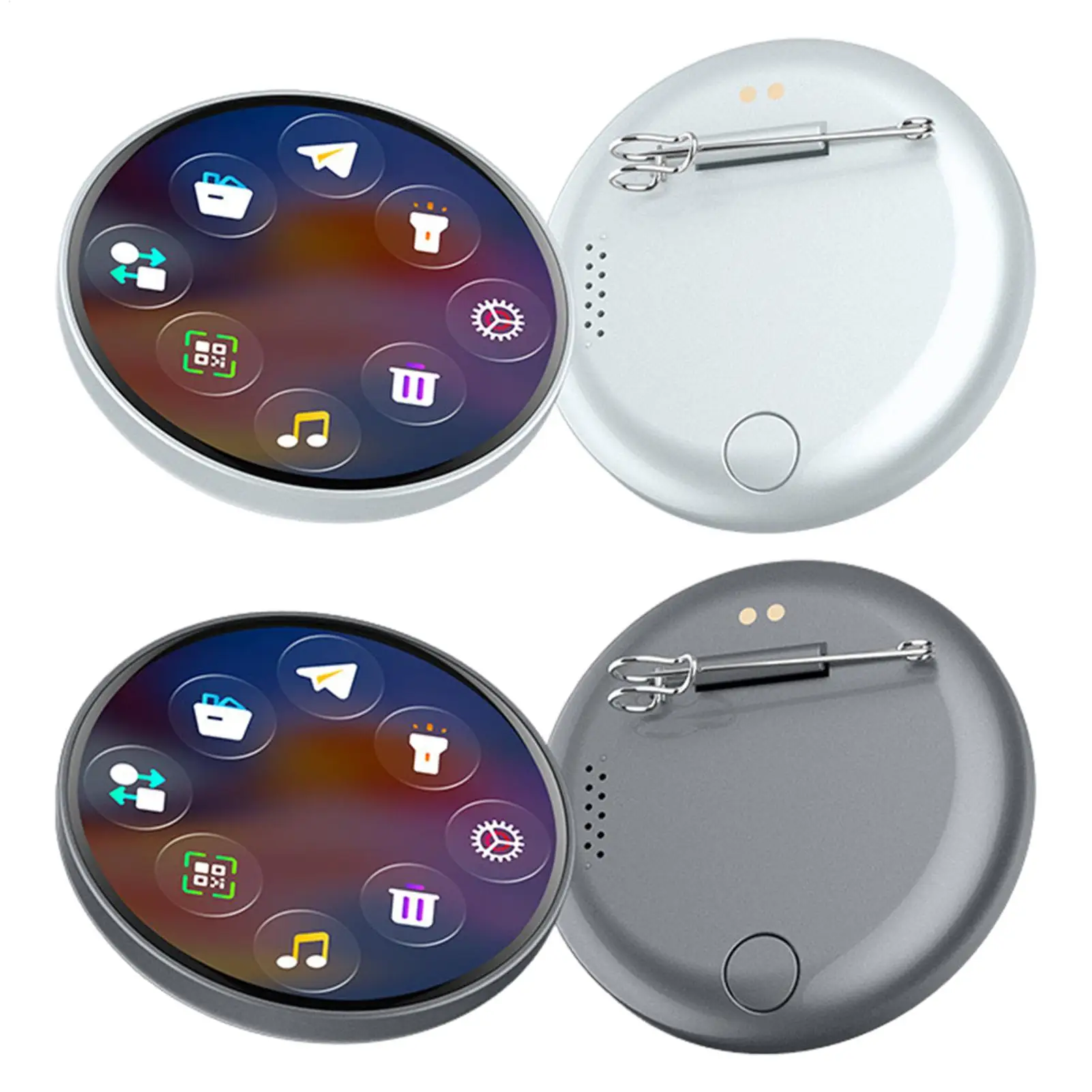 Digital Badge 1.85inch HD Display Touchscreen Cute Brooch Digital Display Badge for Backpacks Christmas Personal Show Photo Gif