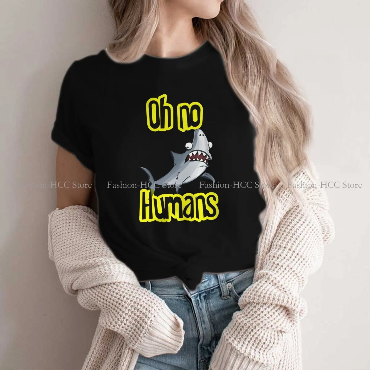 

Футболка A Shark Life из полиэстера с круглым вырезом, Классическая футболка с Акульей дикой животной, женская одежда