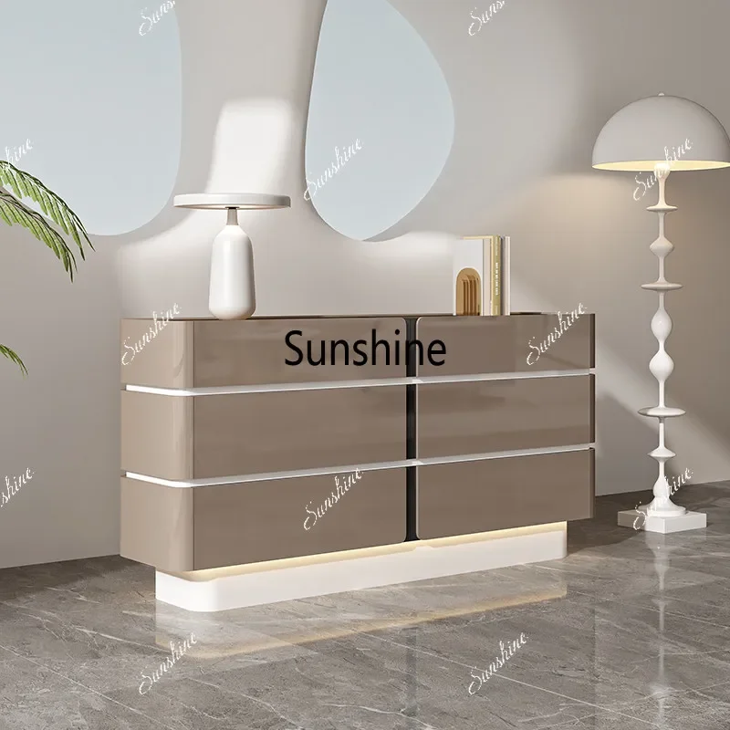 Italian light luxury solid wood six-chest cabinet high-end cloakroom jewelry jewelry cabinet T*
