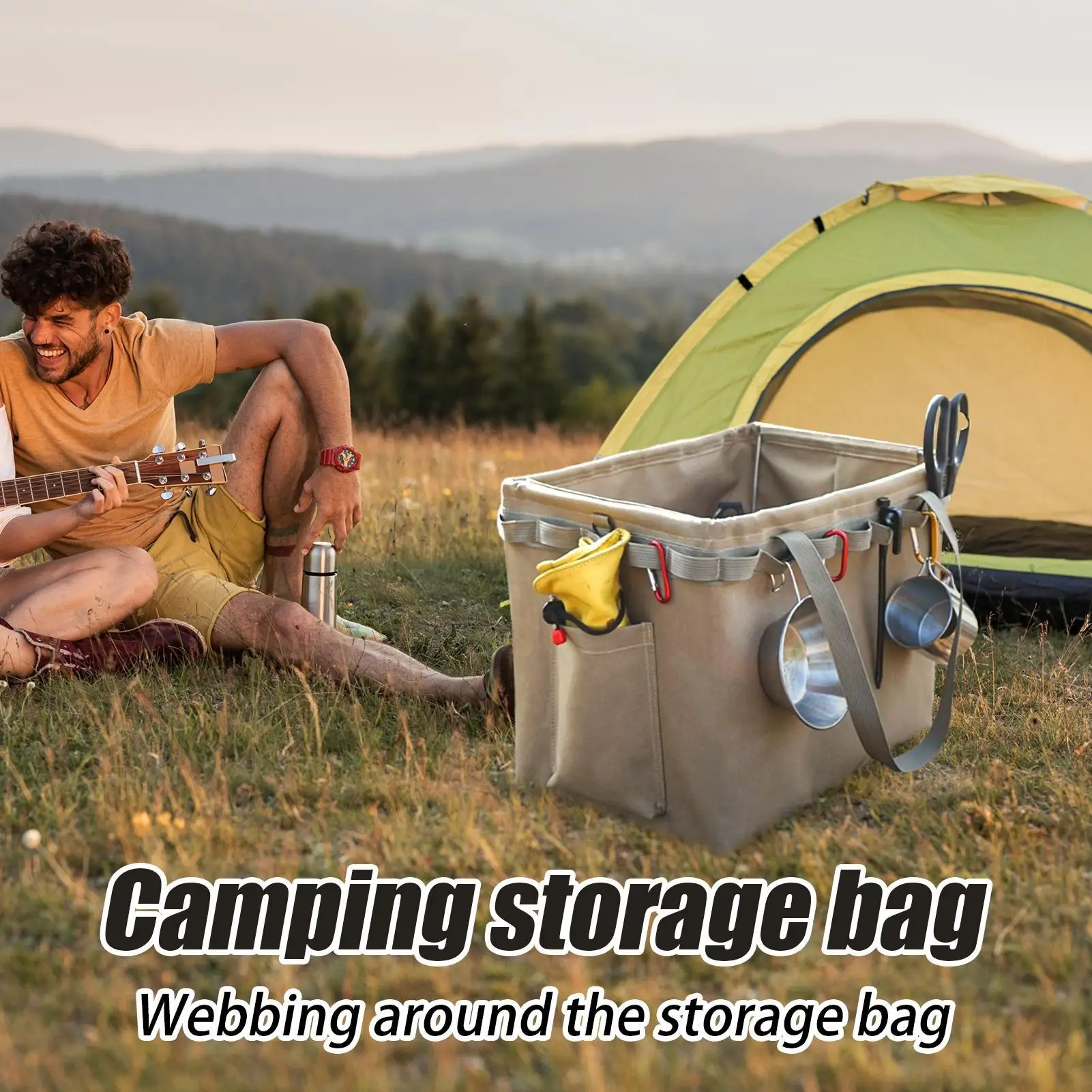 

Waterproof Camping Bag Picnic Gear Carrying Tote Heavy-Duty Reinforced Handle Duffle Bag For Camping Picnic Hiking Fishing