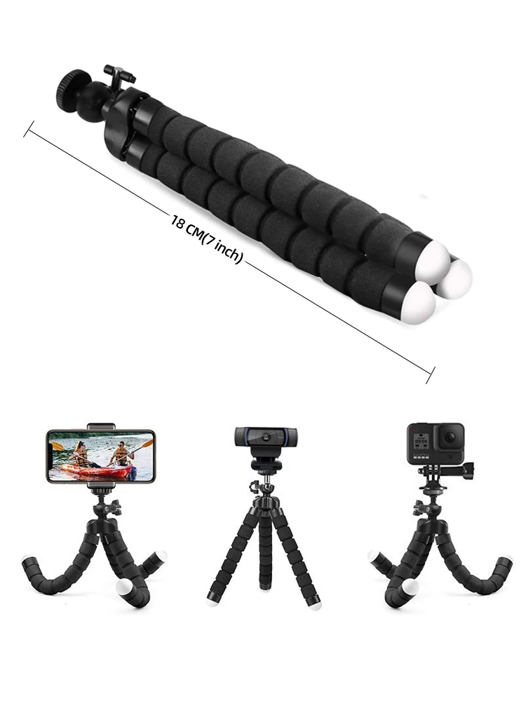 Mini Flexibles Oktopus-Stativ mit 360° Drehung ° Kugelkopf, 1/4-Zoll-Schraube, tragbarer Tischständer für GoPro-Kamera, Webcam, Smartphone, Vlogging – Detail 2