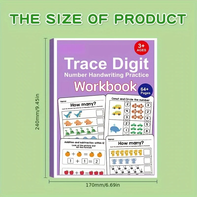 64 Pages Filled in With Numbers Logical Thinking Training Fun Math Exercise Book