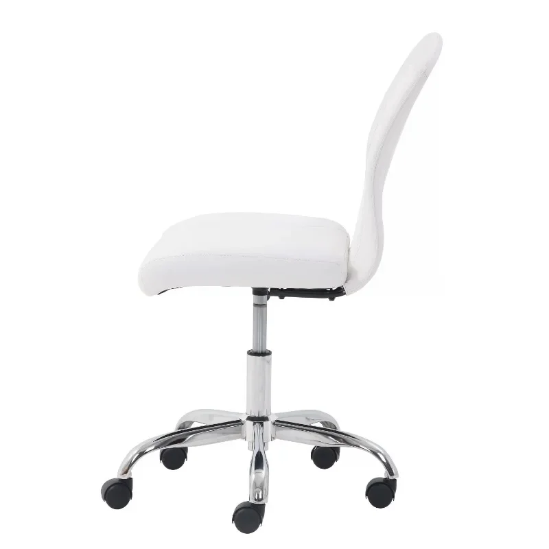 Mid-Back, Vinyl Mesh Task Office Chair, White
