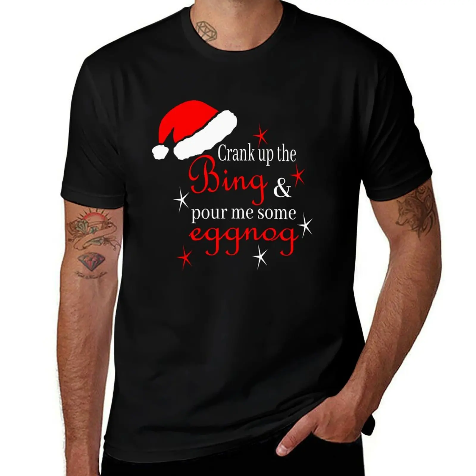 Crank Up the Bing and Pour me some Eggnog T-Shirt Gym Exercise Short Sleeve T-Shirt