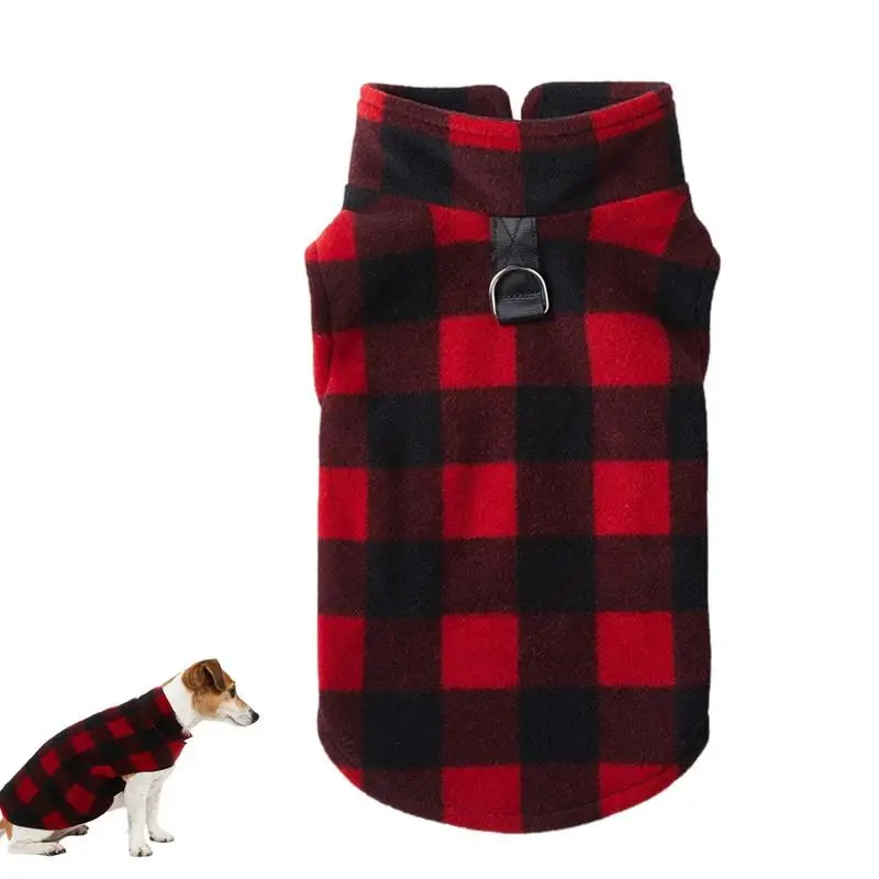 Dog Jackets Plaid Design Dog Jacket Fleece Dog Sweater Pet Clothing Warm Soft Sleeveless Dog Jacket Gifts For Dog Lovers