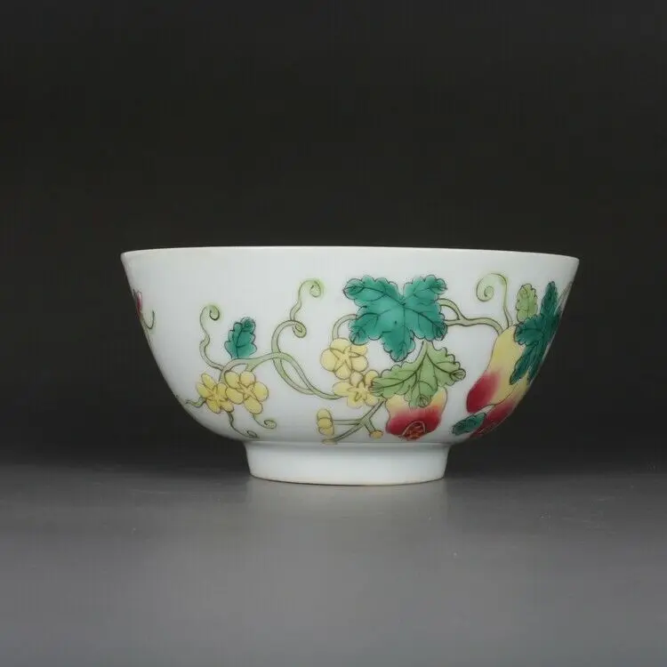 Chinese Famille Rose Porcelain Fruit Pattern Bowl 4.53 inch