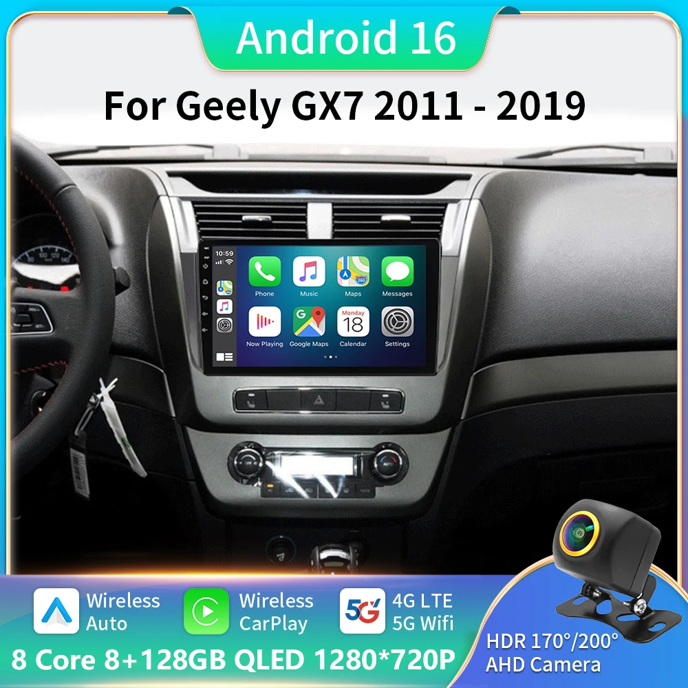 2 Din Android 16 Car Radio Player For Geely Emgrand X7 GX7 EX7 Autoradio Multimedia RDS Navigation GPS Carplay Stereo DVD DSP 4G