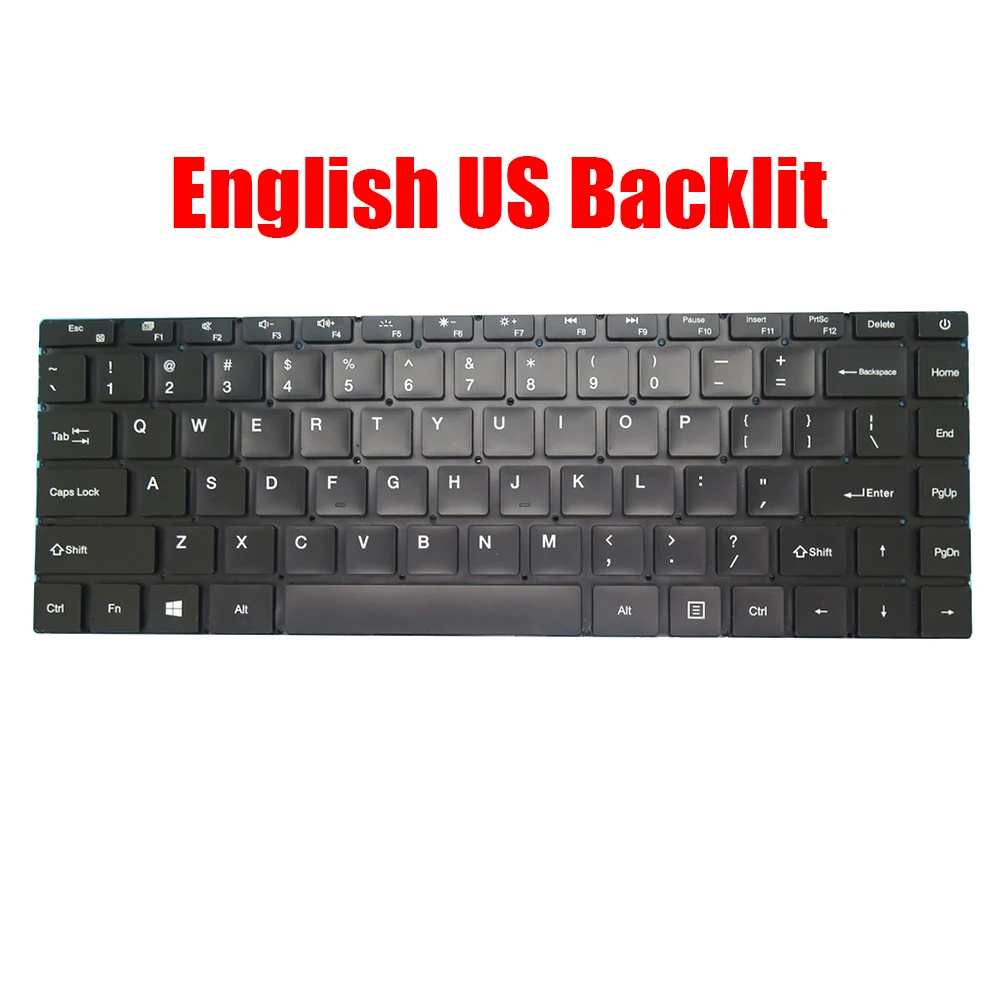 

English US Laptop Keyboard For Irbis NB241 NB241B NB245 NB245B NB245 PRO NB245S NB245X Black With Backlit New