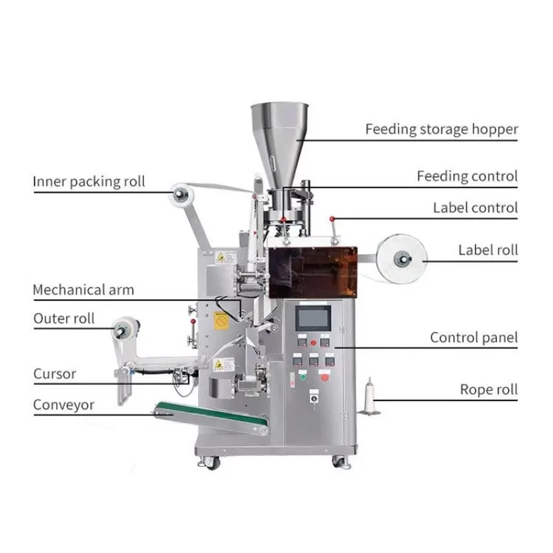 Customized Commercial Automatic Tea Bag Equipment Outer Bag Line Printing And Sealing All In One Machine