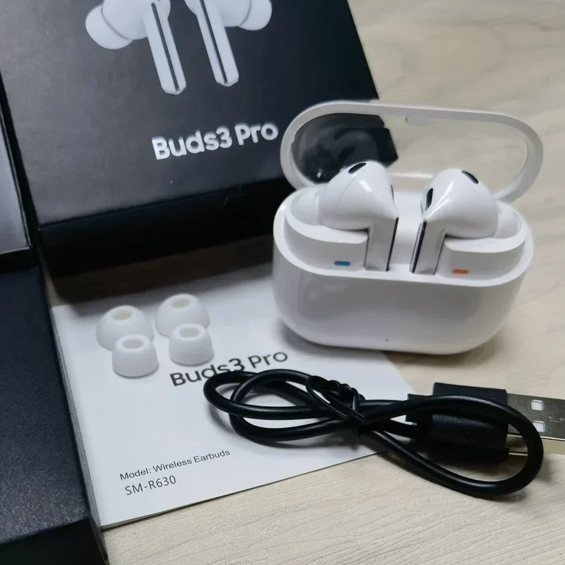 2025 سماعات أذن لاسلكية Galaxy Buds3 Pro، سماعات رأس هجينة ANC داخل الأذن، وقت تشغيل 25 ساعة، صوت هاي فاي لصالة الألعاب الرياضية/الجري