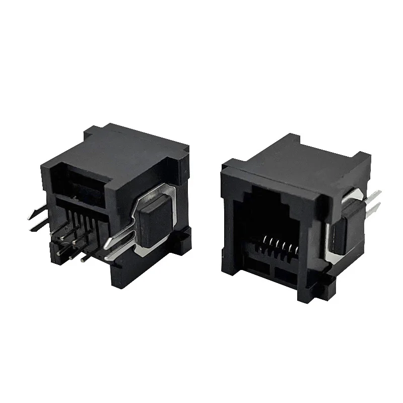 10PCS RJ11 Connector 5225 Network Interface Phone RJ12 Plug Interface PCB Vertical insert 6P6C socket Female DIP