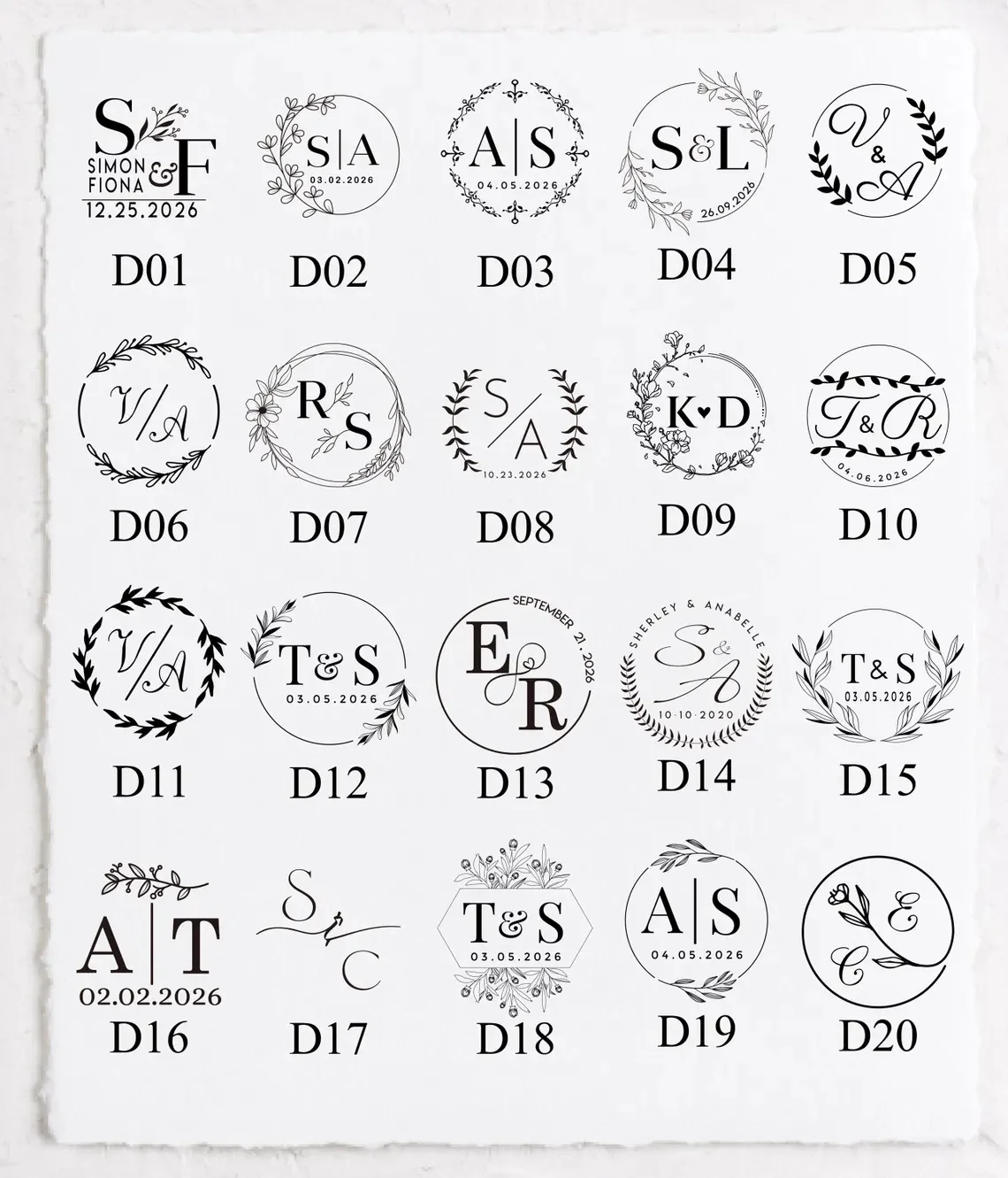 Customize Embossing Stamp Wedding Monogram Embosser Stamp,Personalized 2 initials Embosser Stamp,Wedding Gift,Hand Held Embosser