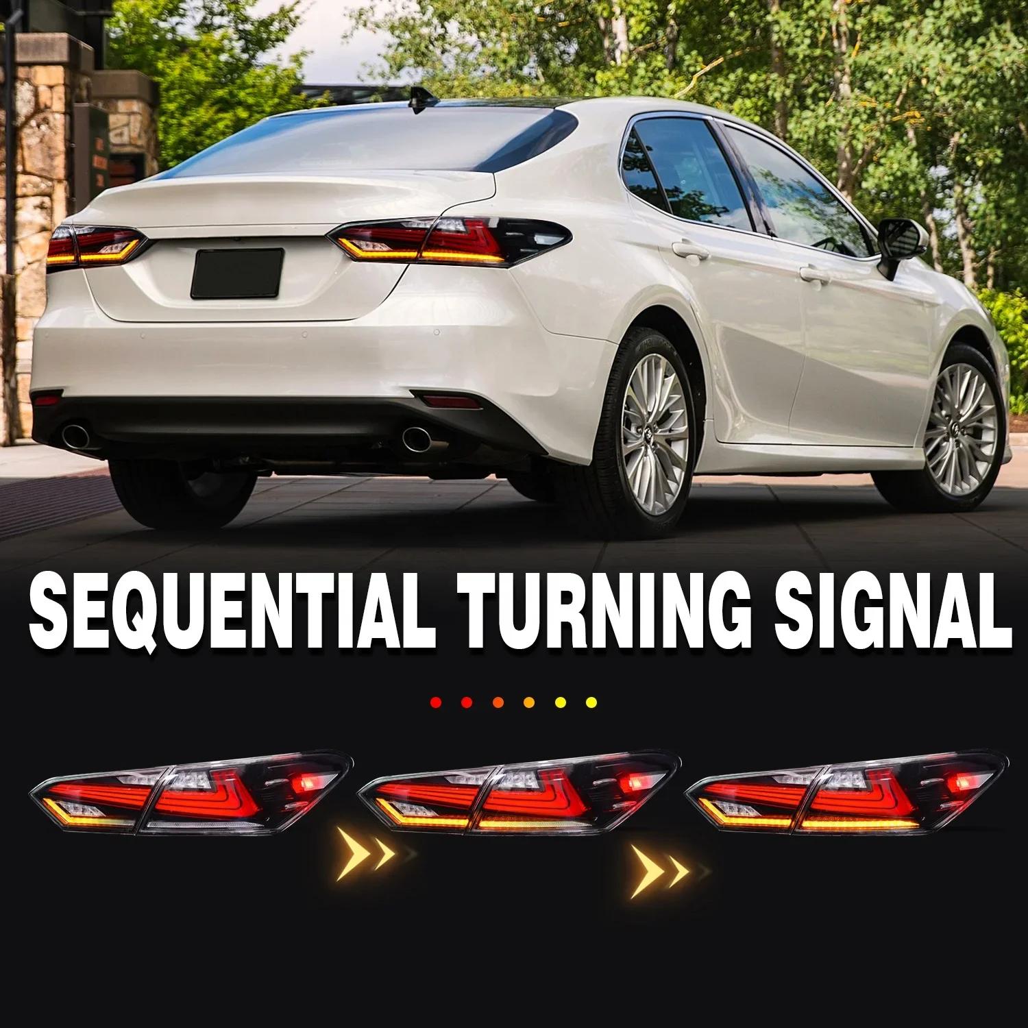 Archai LED Taillights For  Camry 2018 2019 2020 with Dynamic tuning light+ Reverse+brake+parking Lights for Camry