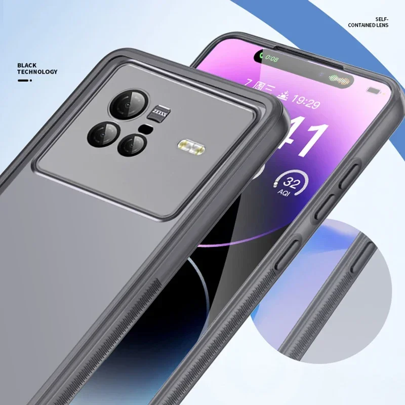 Luxury Clear Phone Case for VIVO X80 Pro X80Pro 5G Soft Transparent Silicone Plating Camera Frame Back Cover with Lens Protector