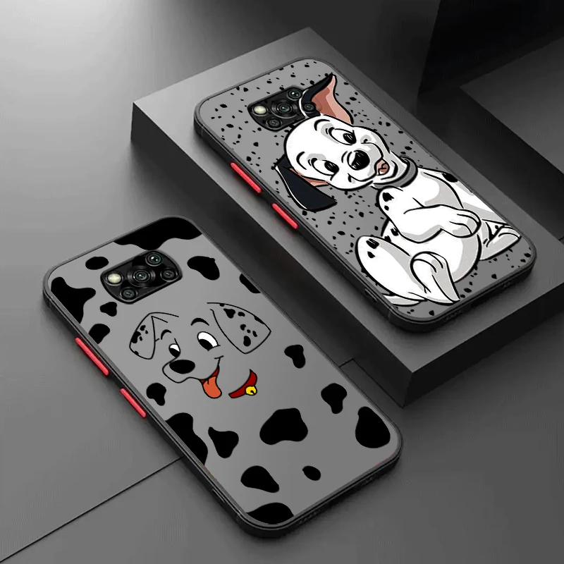 Design101 Spotted Dog Cartoon Frosted Translucent For Xiaomi Mi Poco X5 X4 X3 M6 M5S M5 M4 M3 F5 F4 F3 F6 Pro 5G Soft