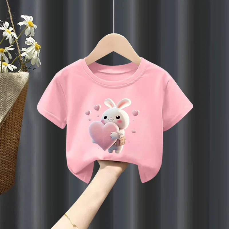 T-shirt à manches courtes pour enfants, vêtements d'été pour garçons et filles, haut imprimé animal, modal, nouveau