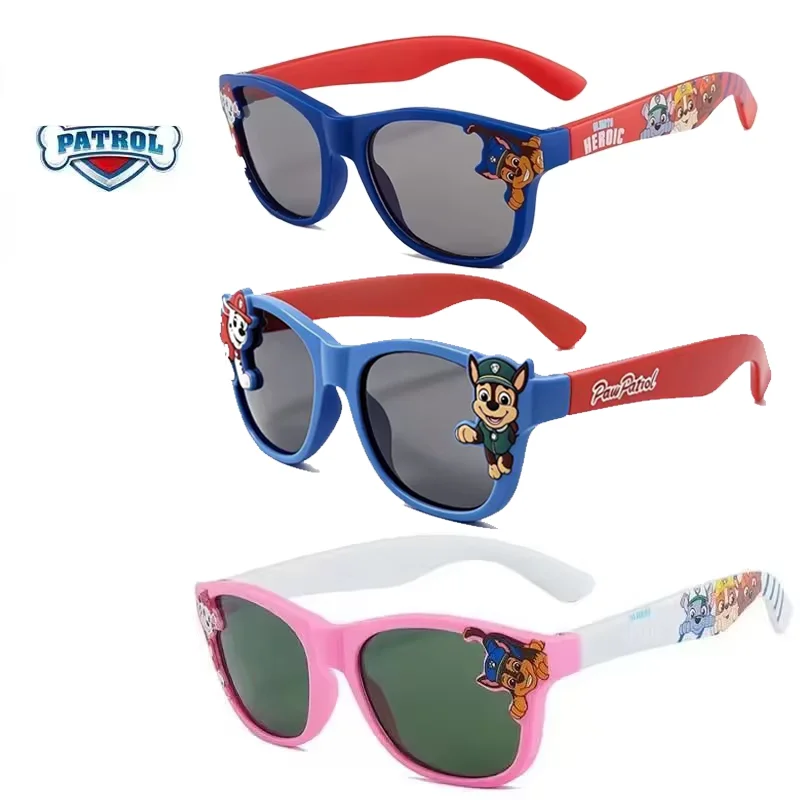 Óculos de Sol Infantis de Silicone Flexível com Desenhos Animados da Patrulha Canina, Lentes Claras, Segurança e Estilo Anime para Crianças - Perfeitos para Cosplay de Verão
