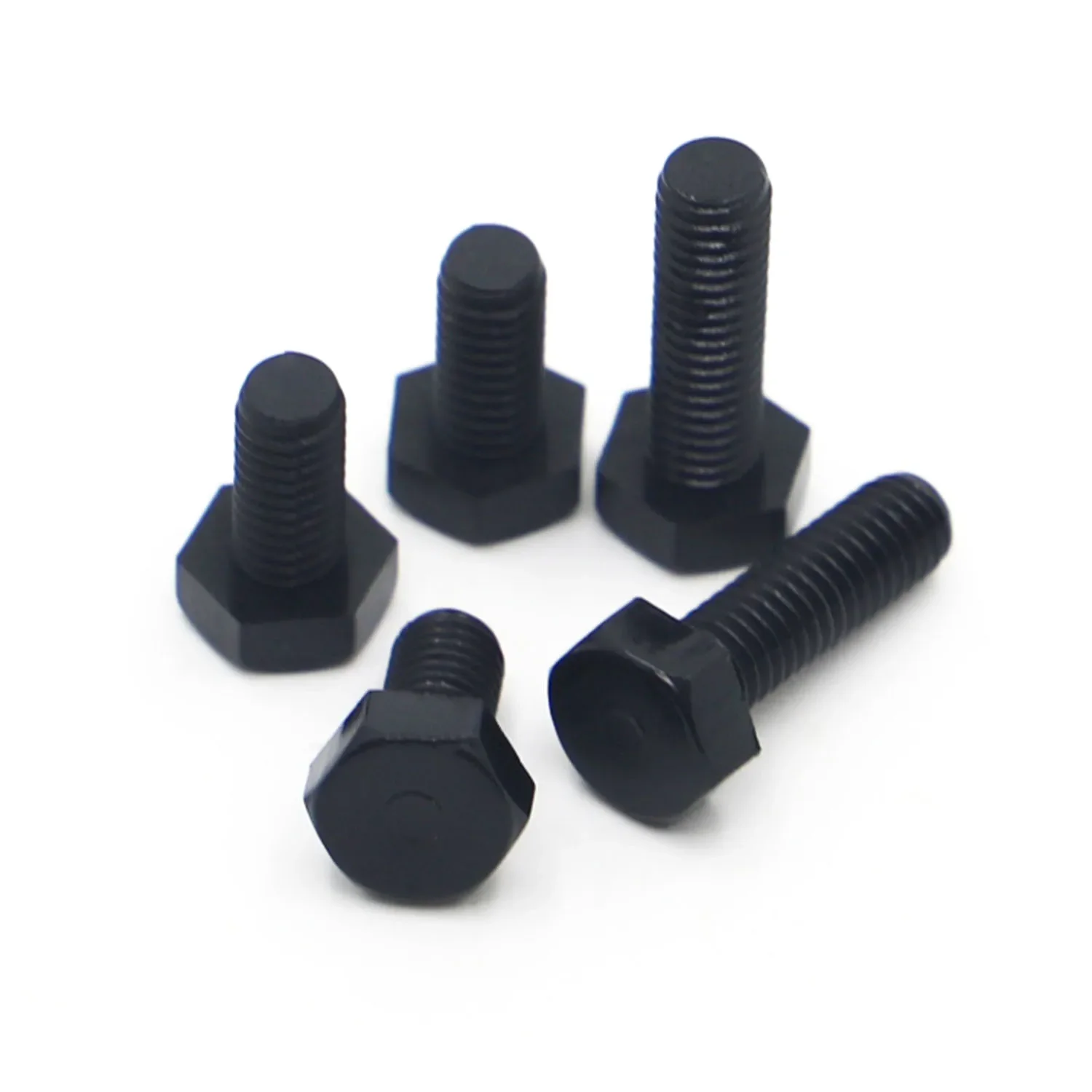 Black Nylon External Hex Bolts Hex Screws M3 M4 M5 M6 M8 M10 M12 Plastic Screws Insulation Bolt PA66 DIN933 GB5783