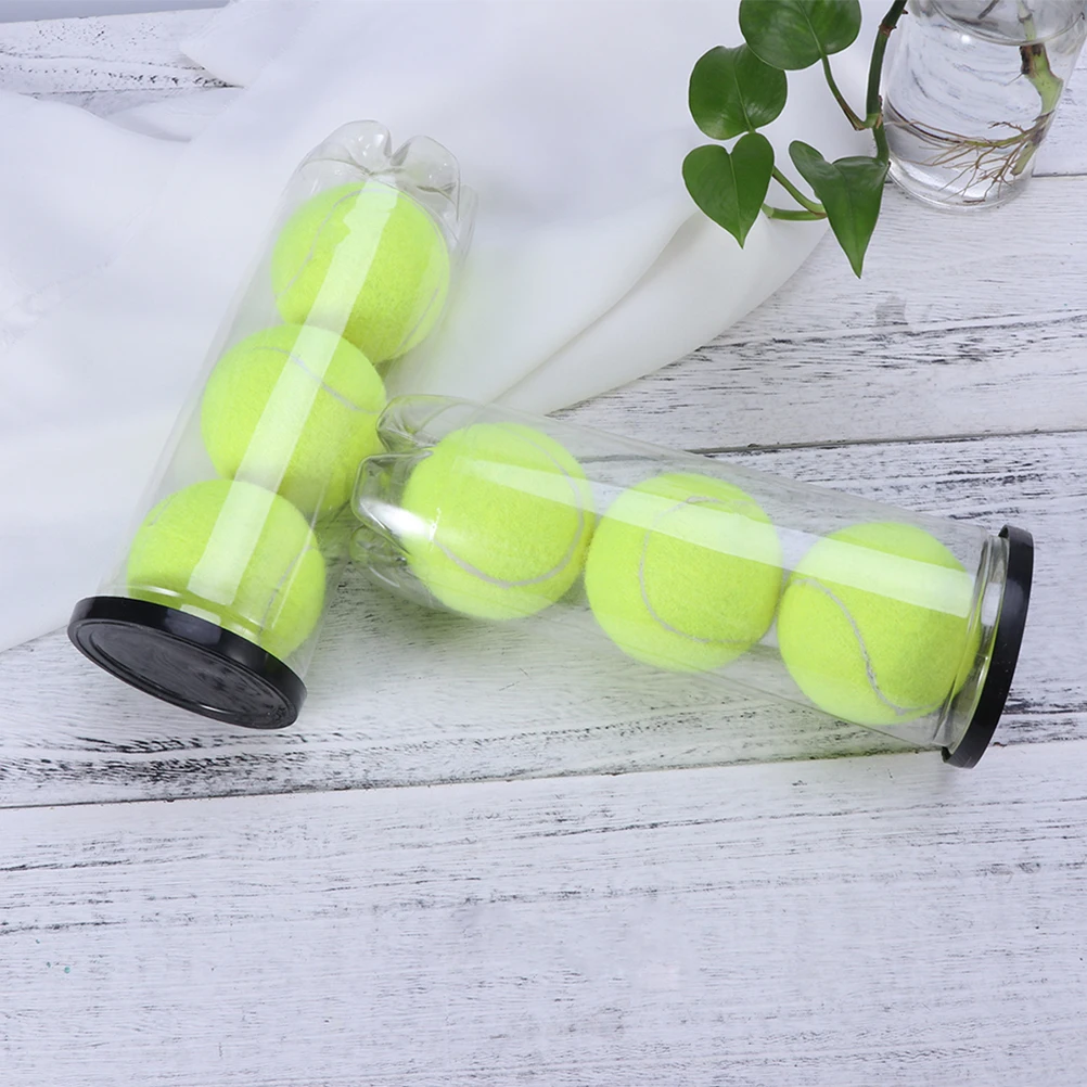 

3 Pcs Tennis Cylinder Balls Case Containers Tennies Portable Pvc Canister Collector Man