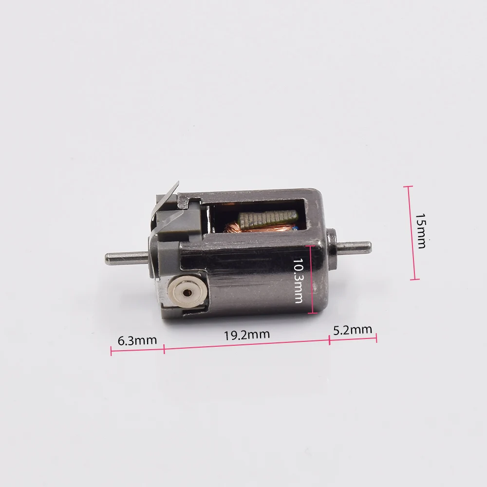 Micro Mini 10mm*15mm Electric Motor DC 6V-12V 26800RPM High Speed 1.5mm Dual Shaft for RC N-Scale HO Slot Car Rail Model view 4