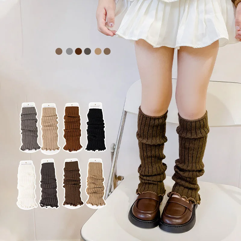 MILANCEL New Spring Kids Calf Sleeves 3-12T Solid Color Girls Leg Warmers Fashion Korean 8 Colors Children Sock Sleeves
