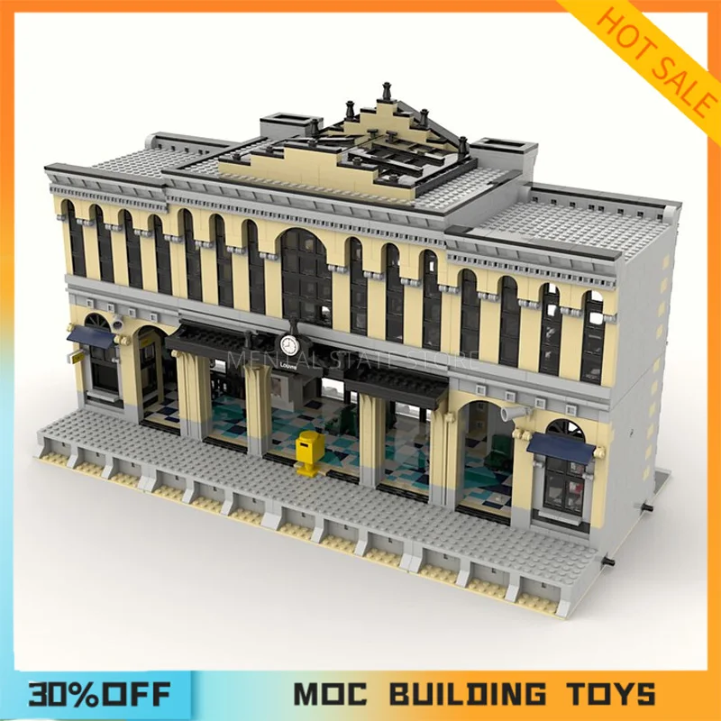 Personalizado MOC Modular Blocos De Construção, A Estação Ferroviária Central, Tecnologia Tijolos, Brinquedos De Montagem Criativa, Presentes De Férias, 4236Pcs