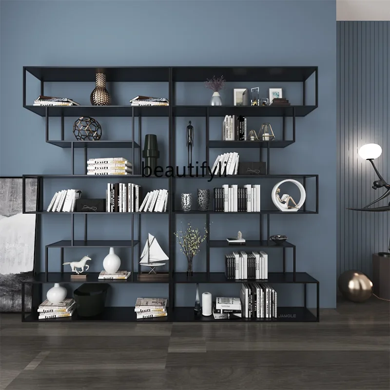 Yh Wrought iron shelves, floor-to-ceiling bookshelves, flower shelves, partition store display shelves, industrial Nordic ins st